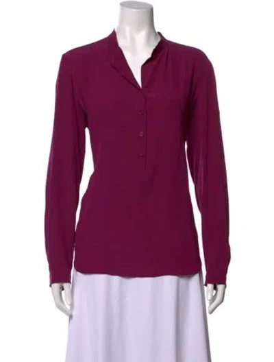 Pre-owned Stella Mccartney Silk Long Sleeve Blouse In Purple