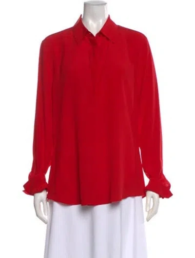 Pre-owned Stella Mccartney Silk Long Sleeve Blouse In Red