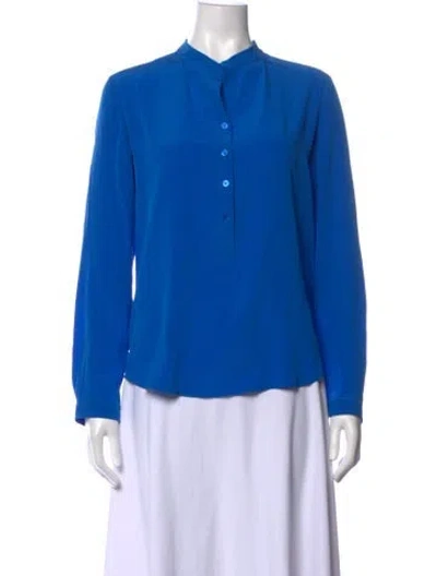 Pre-owned Stella Mccartney Silk Long Sleeve Blouse W/ Tags In Blue