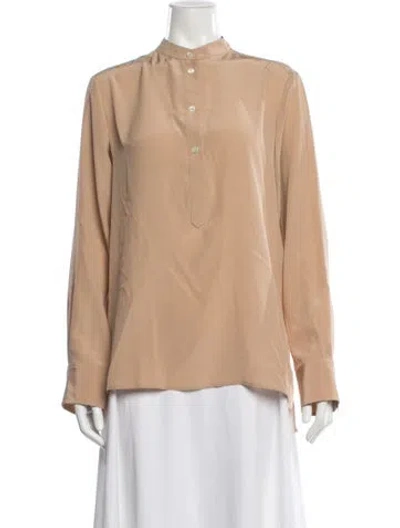 Pre-owned Stella Mccartney Silk Long Sleeve Blouse W/ Tags In Neutral