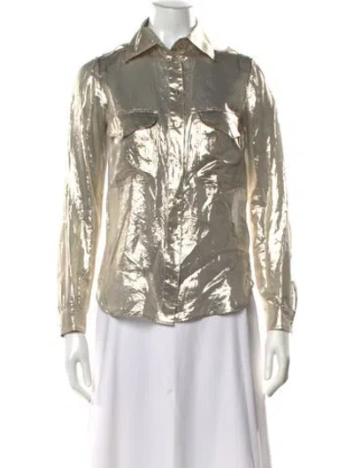 Pre-owned Stella Mccartney Silk Long Sleeve Button-up Top