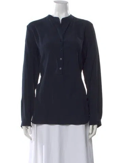 Pre-owned Stella Mccartney Silk Long Sleeve Button-up Top In Black