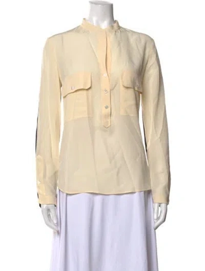 Pre-owned Stella Mccartney Silk Long Sleeve Button-up Top In Black