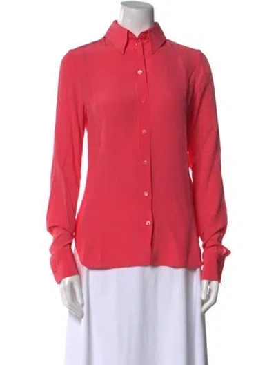 Pre-owned Stella Mccartney Silk Long Sleeve Button-up Top In Pink