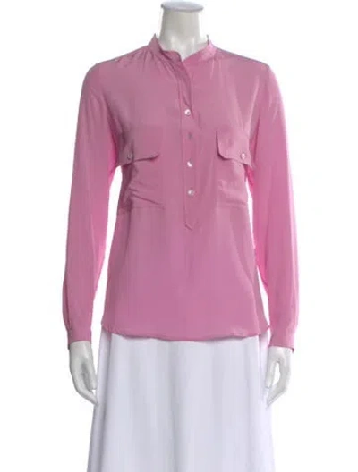 Pre-owned Stella Mccartney Silk Long Sleeve Button-up Top In Pink