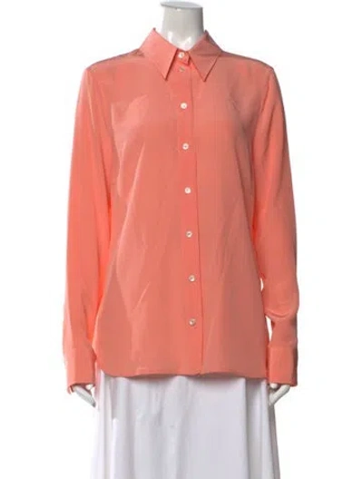 Pre-owned Stella Mccartney Silk Long Sleeve Button-up Top In Pink