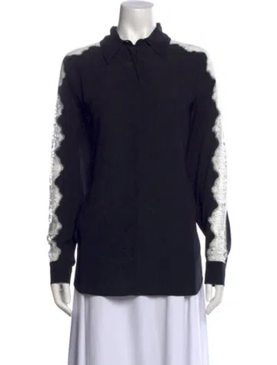 Pre-owned Stella Mccartney Silk Long Sleeve Sweatshirt In Blue