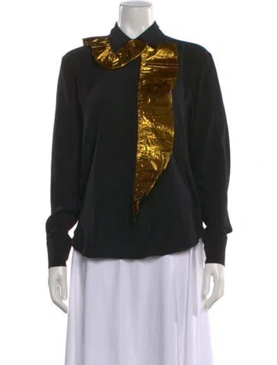 Pre-owned Stella Mccartney Silk Long Sleeve Top In Black