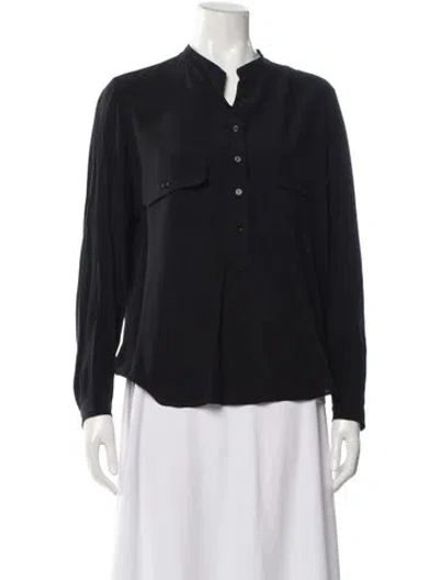 Pre-owned Stella Mccartney Silk Long Sleeve Top In Gray