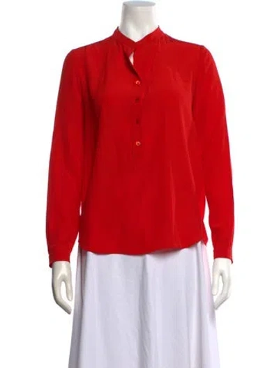 Pre-owned Stella Mccartney Silk Long Sleeve Top In Red