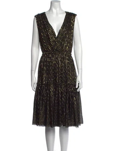 Pre-owned Stella Mccartney Silk Midi Length Dress In Black