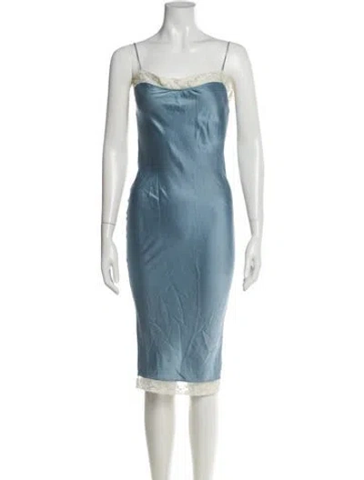 Pre-owned Stella Mccartney Silk Midi Length Dress In Blue
