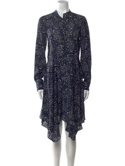 Pre-owned Stella Mccartney Silk Midi Length Dress In Blue