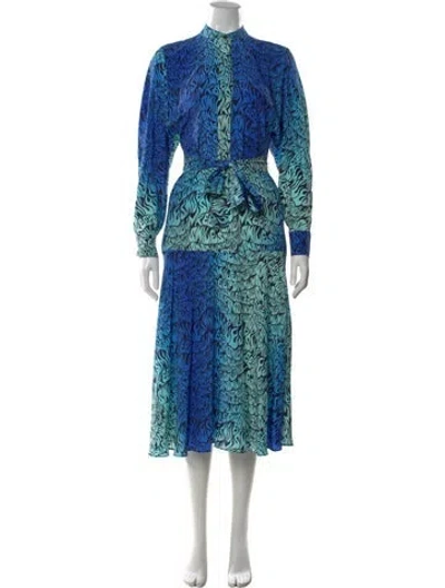 Pre-owned Stella Mccartney Silk Midi Length Dress In Blue