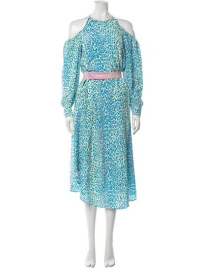Pre-owned Stella Mccartney Silk Midi Length Dress In Blue
