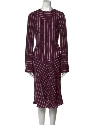 Pre-owned Stella Mccartney Silk Midi Length Dress In Burgundy