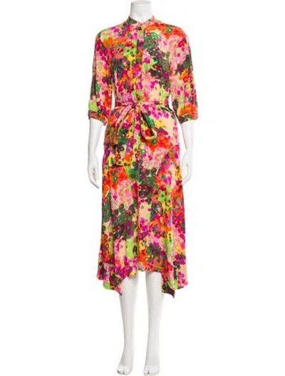 Pre-owned Stella Mccartney Silk Midi Length Dress In Orange