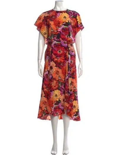 Pre-owned Stella Mccartney Silk Midi Length Dress In Orange