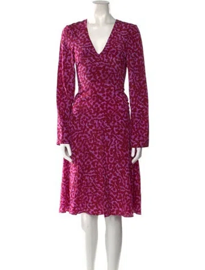 Pre-owned Stella Mccartney Silk Midi Length Dress In Purple