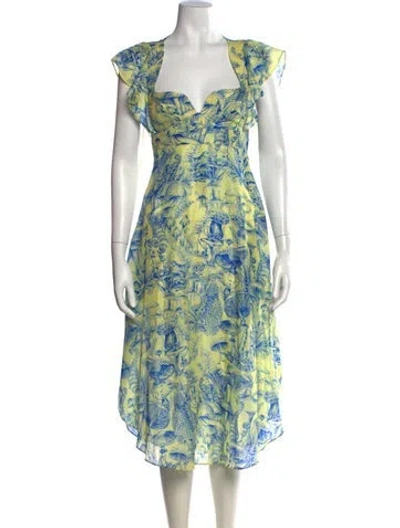 Pre-owned Stella Mccartney Silk Midi Length Dress W/ Tags In Yellow