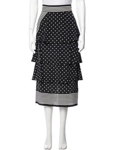 Pre-owned Stella Mccartney Silk Midi Length Skirt In Black
