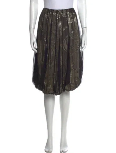 Pre-owned Stella Mccartney Silk Midi Length Skirt In Black