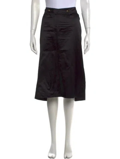 Pre-owned Stella Mccartney Silk Midi Length Skirt In Black