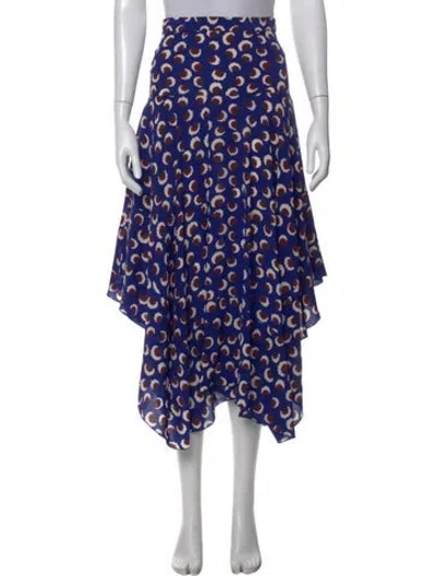 Pre-owned Stella Mccartney Silk Midi Length Skirt In Blue