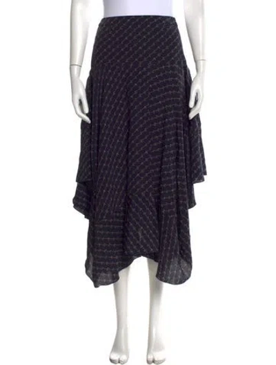 Pre-owned Stella Mccartney Silk Midi Length Skirt In Blue