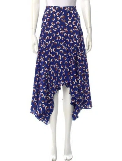 Pre-owned Stella Mccartney Silk Midi Length Skirt In Blue