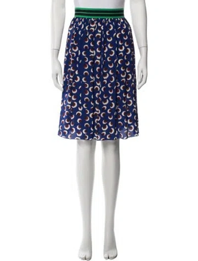 Pre-owned Stella Mccartney Silk Midi Length Skirt In Blue/green