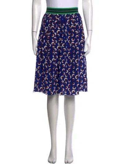 Pre-owned Stella Mccartney Silk Midi Length Skirt In Blue/green