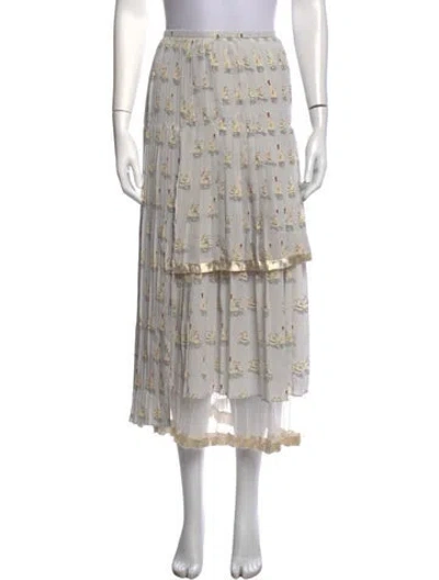Pre-owned Stella Mccartney Silk Midi Length Skirt In Grey