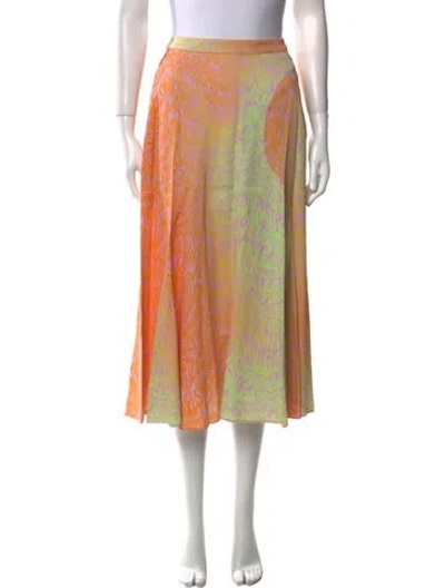 Pre-owned Stella Mccartney Silk Midi Length Skirt In Multi