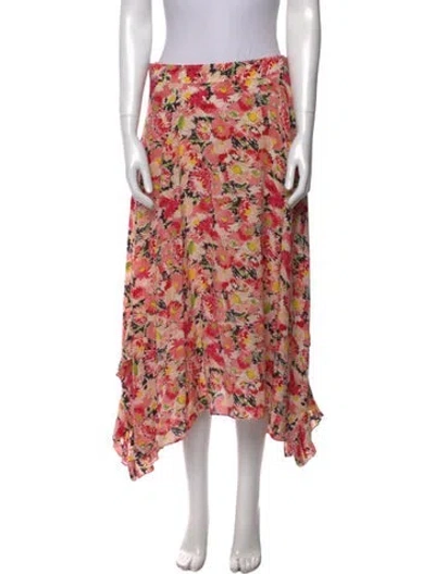 Pre-owned Stella Mccartney Silk Midi Length Skirt In Pink