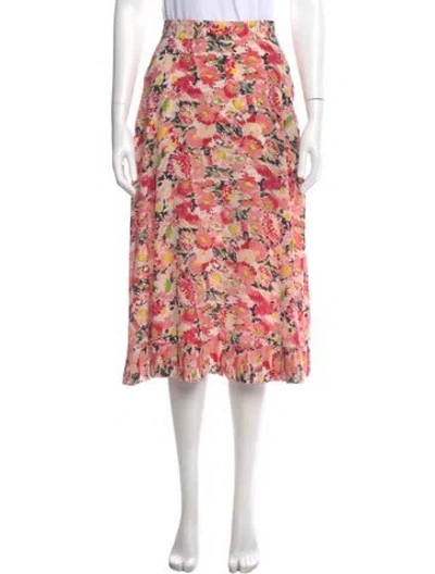 Pre-owned Stella Mccartney Silk Midi Length Skirt In Pink