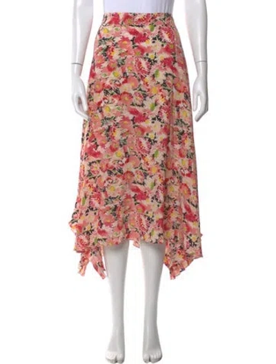 Pre-owned Stella Mccartney Silk Midi Length Skirt In Pink