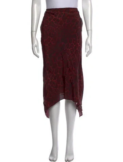 Pre-owned Stella Mccartney Silk Midi Length Skirt W/ Tags In Burgundy