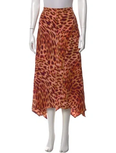 Pre-owned Stella Mccartney Silk Midi Length Skirt W/ Tags In Pink