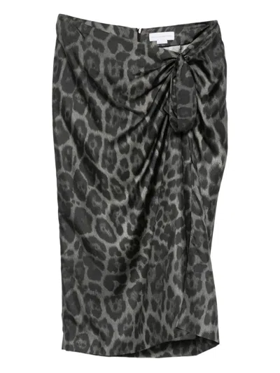 Stella Mccartney Multicolour Silk Skirt In Gray