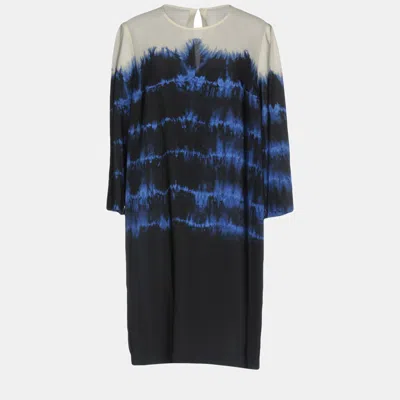 Pre-owned Stella Mccartney Silk Mini Dress 46 In Blue