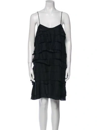 Pre-owned Stella Mccartney Silk Mini Dress In Black