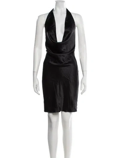 Pre-owned Stella Mccartney Silk Mini Dress In Black