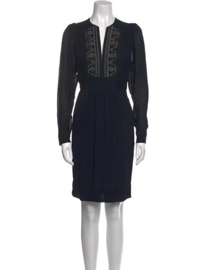 Pre-owned Stella Mccartney Silk Mini Dress In Blue