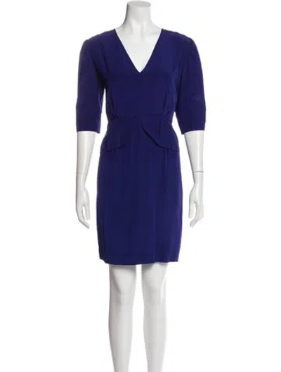 Pre-owned Stella Mccartney Silk Mini Dress In Blue
