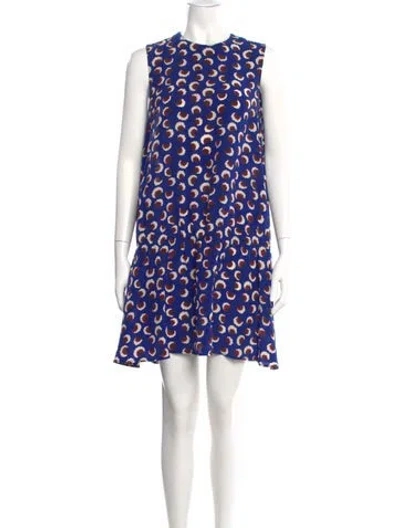 Pre-owned Stella Mccartney Silk Mini Dress In Blue