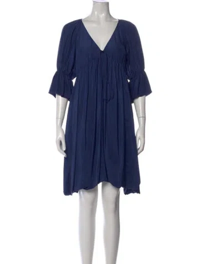 Pre-owned Stella Mccartney Silk Mini Dress In Blue