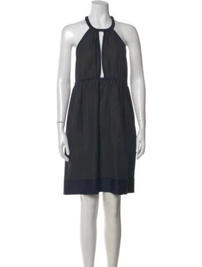 Pre-owned Stella Mccartney Silk Mini Dress In Blue