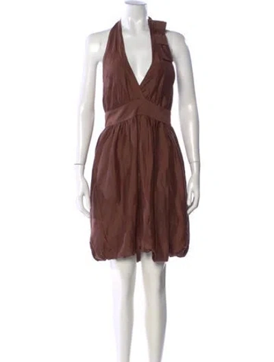 Pre-owned Stella Mccartney Silk Mini Dress In Brown