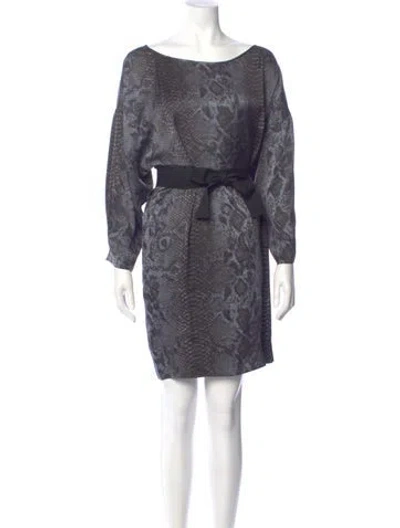 Pre-owned Stella Mccartney Silk Mini Dress In Gray